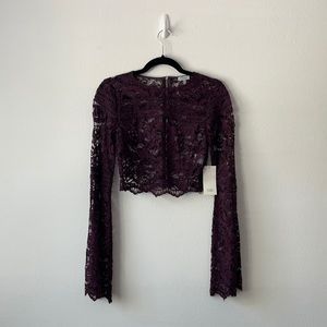 Purple lace, cropped long sleeve